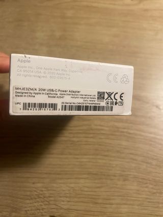 Cargador Apple USB-C 20W Original
