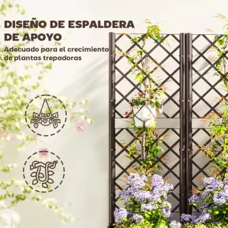 Jardinera Plástico con Enrejado Marrón