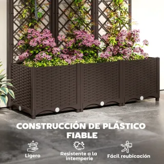 Jardinera Plástico con Enrejado Marrón