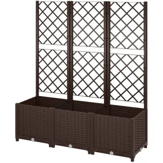Jardinera Plástico con Enrejado Marrón