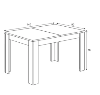 Mesa de comedor extensible madera blanco-roble