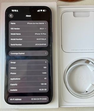 iPhone 15 Plus 128GB Negro