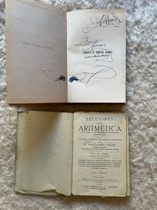 Lote 2 Libros Antiguos: Geometría y Aritmética