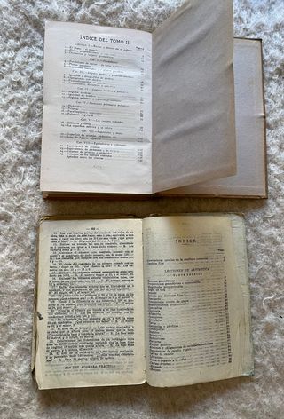 Lote 2 Libros Antiguos: Geometría y Aritmética