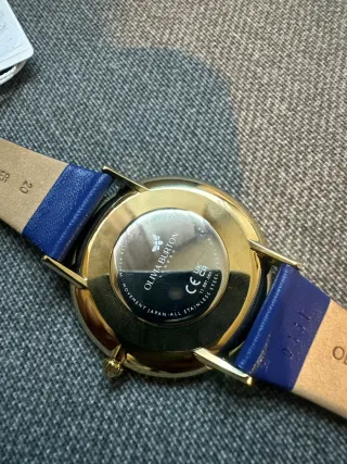 Reloj Olivia Burton Ultra Slim 40mm Azul/Dorado