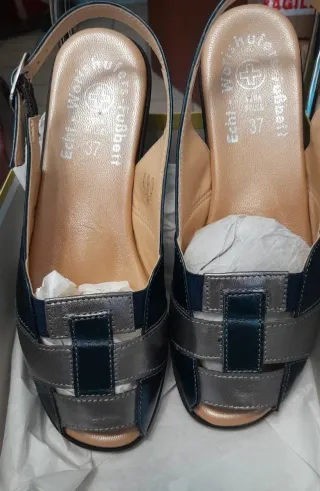 Sandali donna n.37 blu e argento