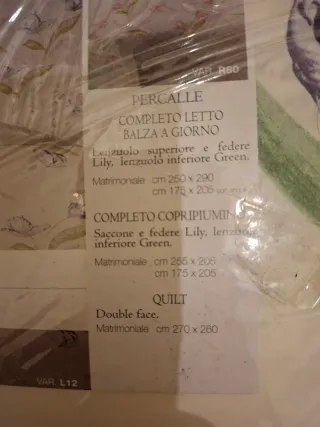 Completo letto matrimoniale Mirabello