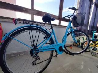 Bicicleta Paseo 26" Azul Claro Cesta