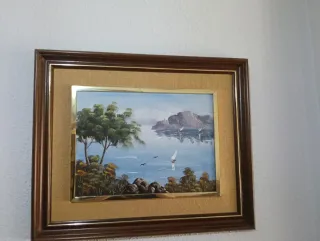 Cuadro paisaje marino veleros