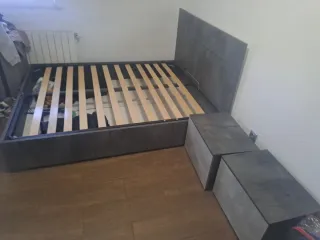 Cama Matrimonio Madera y Metal