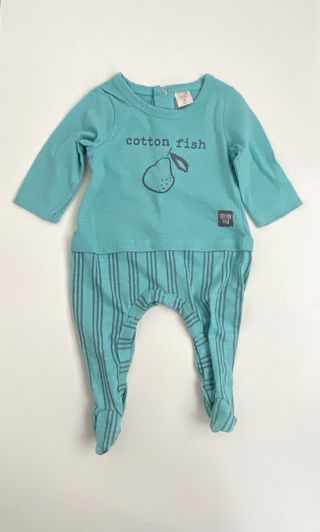 Conjunto 3 peças menina 1M Cotton Fish