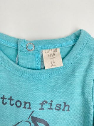 Conjunto 3 peças menina 1M Cotton Fish