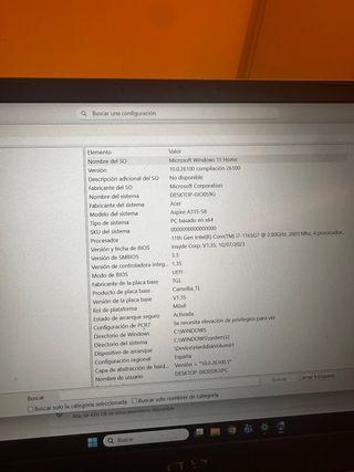 Portátil Acer Aspire 3 i7 16GB RAM