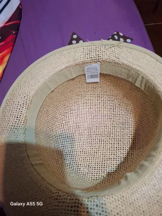 Sombrero de paja mujer beige y amarillo