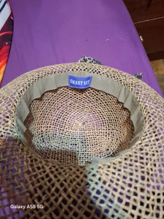 Sombrero de paja mujer beige y amarillo