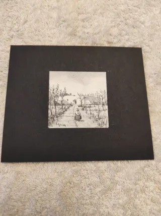 Due litografie miniatura firmate sono due