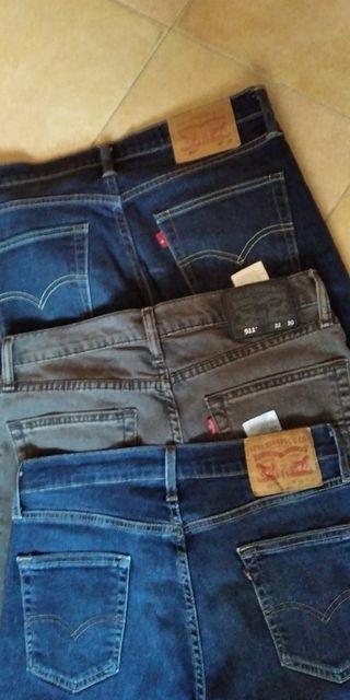 Pantalones Vaqueros Levi's Azules y Gris  Talla 42