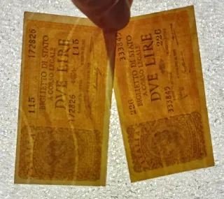 35#. Banconote 2 Lire (tutte le firme).