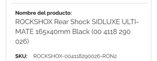 Amortiguador Rockshox SIDLUXE Ultimate