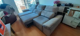 Sofá chaise longue 3 plazas beige