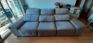 Sofá chaise longue 3 plazas beige