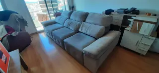 Sofá chaise longue 3 plazas beige