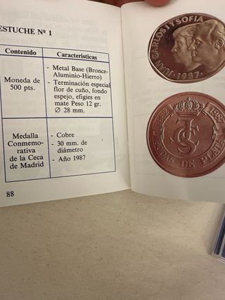 Lote monedas 500 ptas 25 Aniversario Boda Reyes