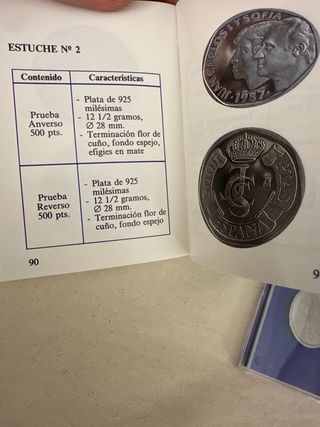 Lote monedas 500 ptas 25 Aniversario Boda Reyes