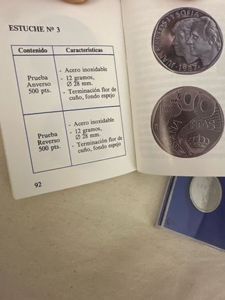 Lote monedas 500 ptas 25 Aniversario Boda Reyes