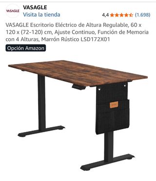 Escritorio elevable madera 120x60cm (cable roto)
