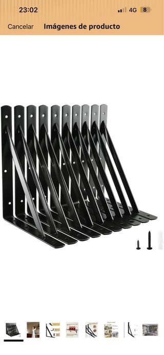 Soportes de estante negros (2 unidades)