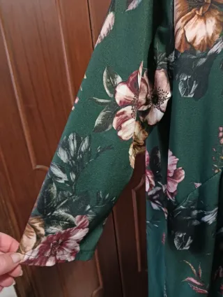 Maxi abito fantasia floreale verde