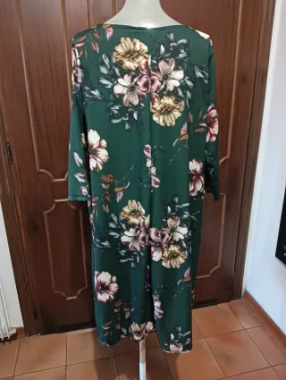 Maxi abito fantasia floreale verde