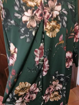 Maxi abito fantasia floreale verde