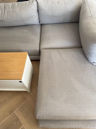 Sofá Crate Chaise Long Kenay Home Gris Tela