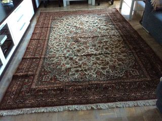 Alfombra Oriental Beige y Roja. 1,70x2,25