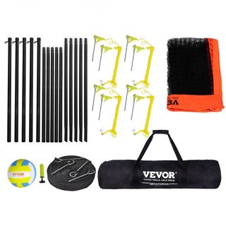 Red de Voleibol de 4 Vías, Conjunto de Red de Badminton de Altura Ajustable para Patio, Playa y Césped, Red de Voleibol Portátil para Exterior con Bolsa de Transporte, Conjunto de Juego de 4 Cuadr...