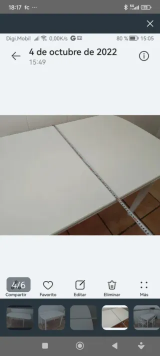 Mesa de cocina extensible blanca
