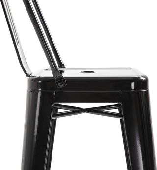 Set di 4 sgabelli ergonomici con schienale rimovibile e poggiapiedi, sgabelli da cucina in metallo, 44X46X116 cm, nero