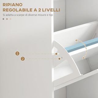 Zapatero Ahorrador de Espacio con 3 Cajones Plegables para 15 Pares de Zapatos, Mueble para Zapatos con Estante Regulable, 54X24X117.5 Cm, Blanco