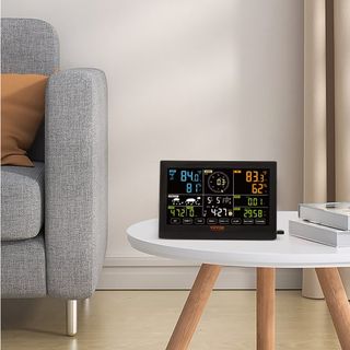 Stazione meteorologica wireless 7 in 1, grande schermo a colori da 19 cm (7,5 pollici), stazione meteorologica digitale per interni ed esterni, per temperatura, umidità, velocità/dir...