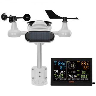 Stazione meteorologica wireless 7 in 1, grande schermo a colori da 19 cm (7,5 pollici), stazione meteorologica digitale per interni ed esterni, per temperatura, umidità, velocità/dir...