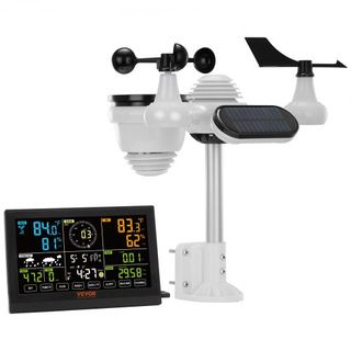 Stazione meteorologica wireless 7 in 1, grande schermo a colori da 19 cm (7,5 pollici), stazione meteorologica digitale per interni ed esterni, per temperatura, umidità, velocità/dir...