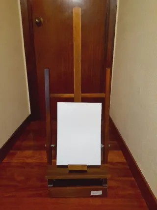 Caballete maletín pintura madera.