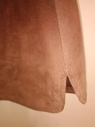 Minifalda piel + cinturón. T 36 MANGO chica Mujer