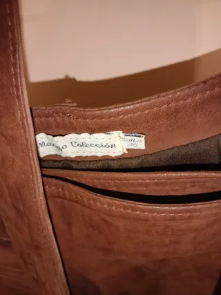 Minifalda piel + cinturón. T 36 MANGO chica Mujer