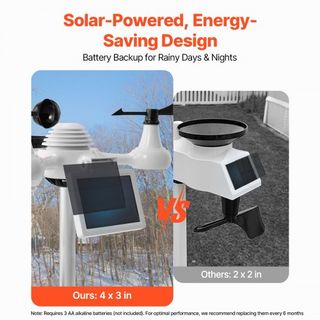 Stazione meteorologica Wi-Fi 7 in 1, schermo a colori da 19,1 cm (7,5 pollici), stazione meteorologica per interni ed esterni, con sensore solare wireless esterno, allarmi, ecc.
