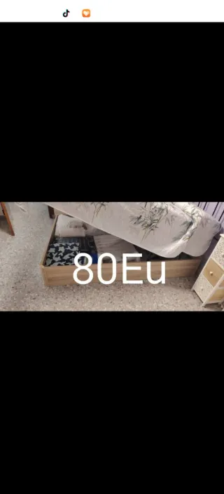 Canapé 135cm madera y tela