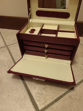 Portagioie in similpelle bordeaux