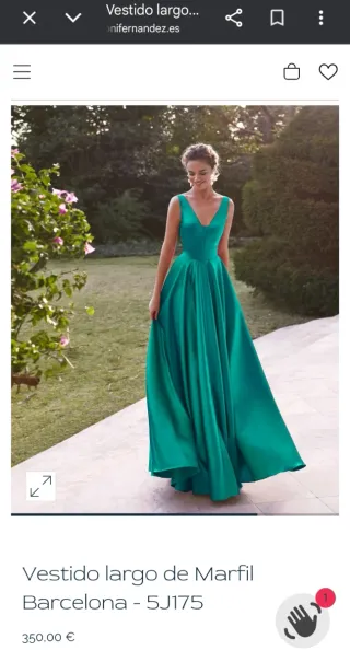 Vestido de fiesta verde incluye funda